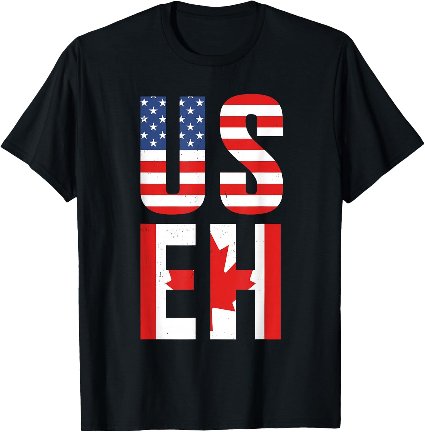 Canada Root EH USA America Flag Proud Canadian Men Women Kid T-Shirt - T-Shirt | Black