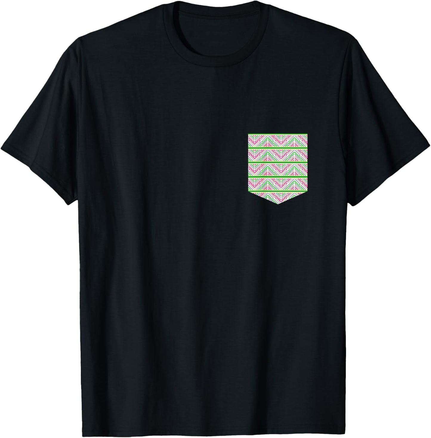 Hmong Design Pocket Graphic T-Shirt - T-Shirt | Black