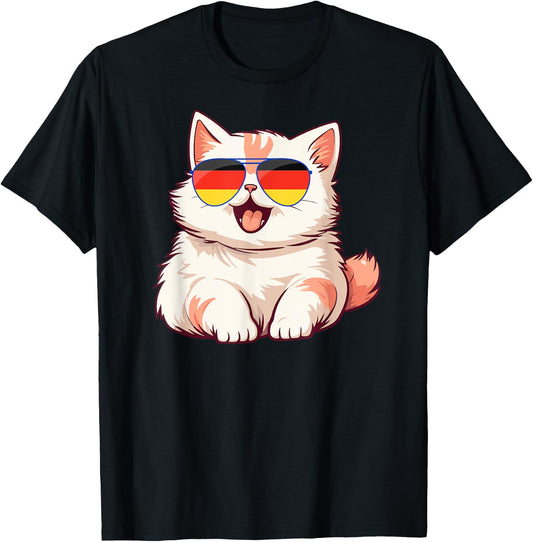 Katze kostüm lustig Deutschland Flagge katzen kätzchen Cat T-Shirt - T-Shirt | Black