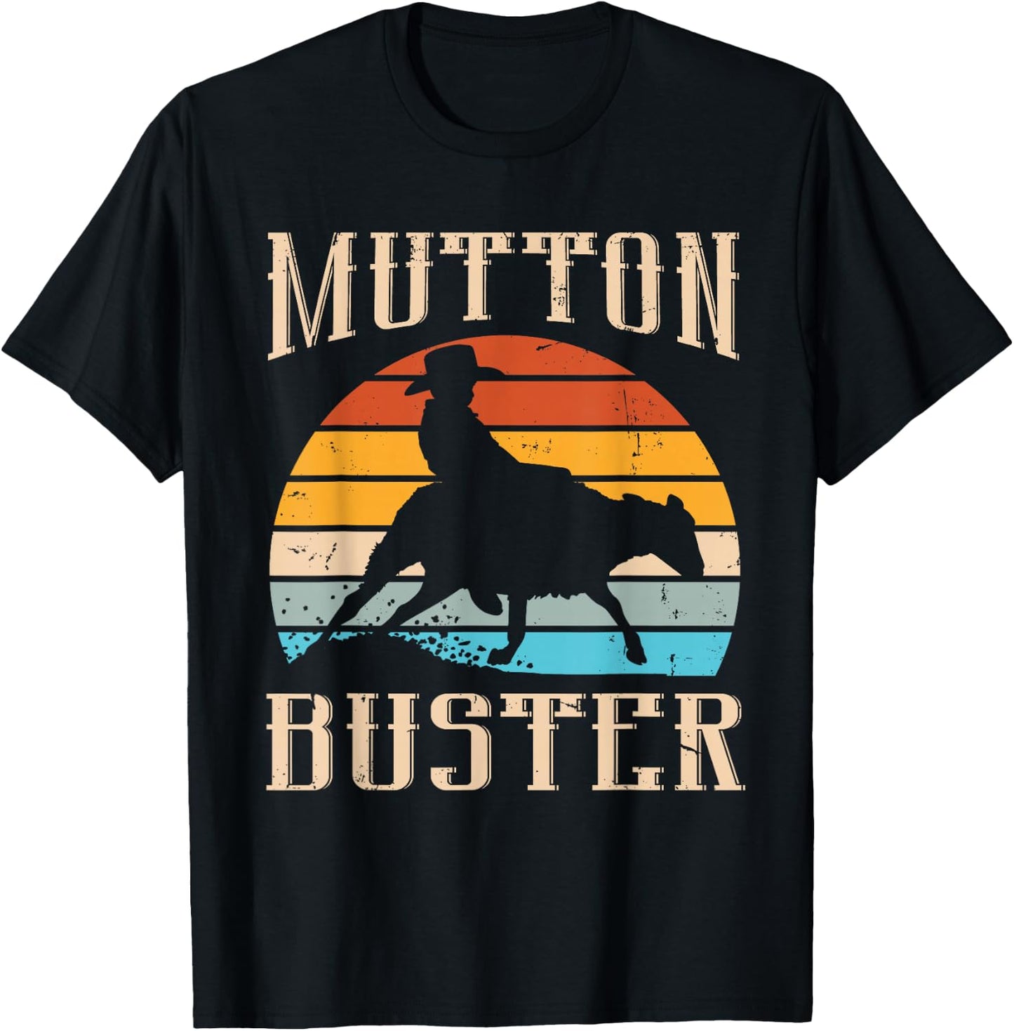 Mutton Buster Design for a Mutton Buster T-Shirt - T-Shirt | Black