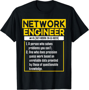Funny Network Engineering Quote For A Network Engineer T-Shirt - T-Shirt | Black