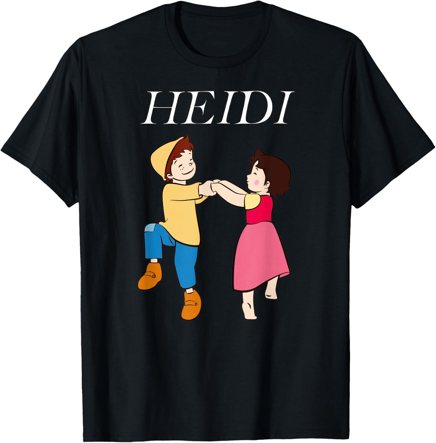 Heidi and Peter Dance Cartoon TV Series with Logo , black T-Shirt - T-Shirt | Black