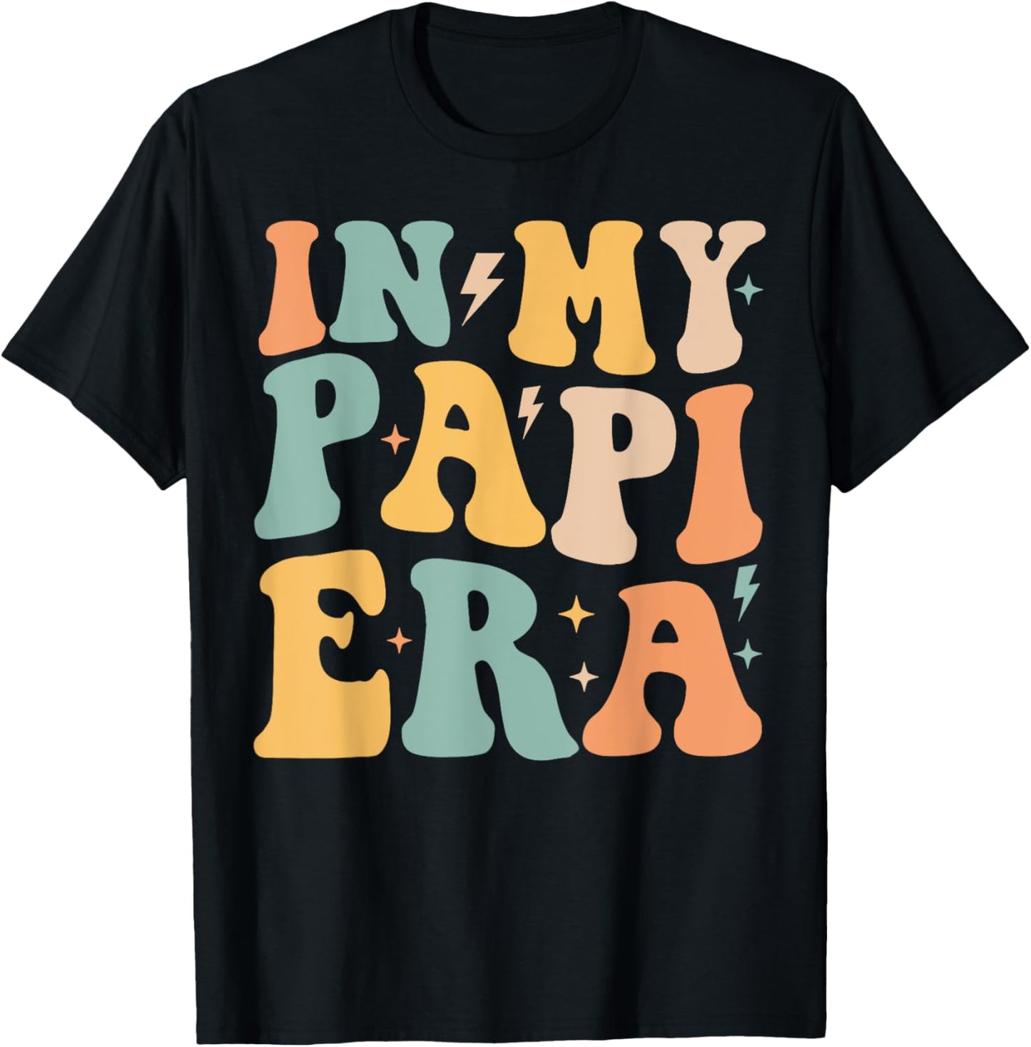Retro Groovy In My Papi Era Father's Day T-Shirt - T-Shirt | Black