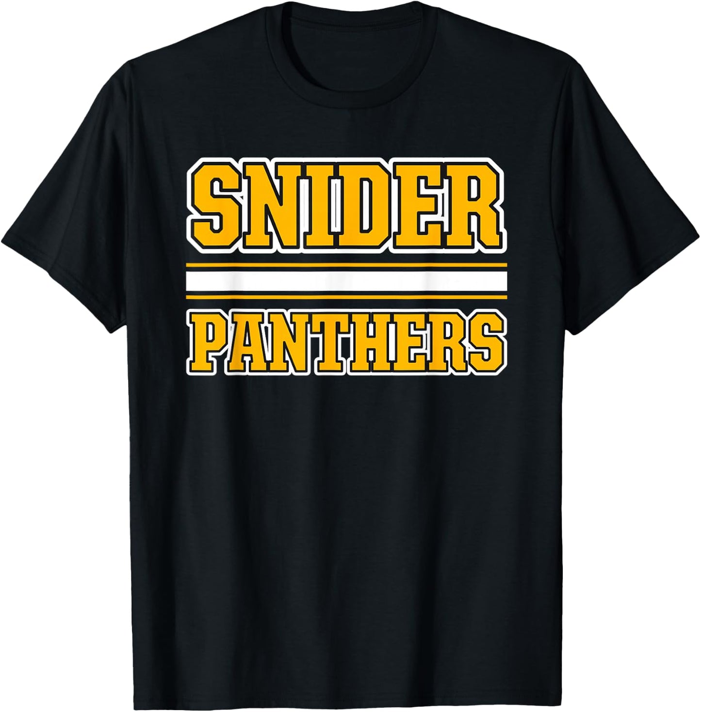 Snider Panthers Horizontal Stripes T-Shirt - T-Shirt | Black