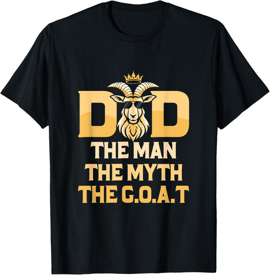 Dad Father Husband Goat Lover Farmer Goat Owner Men Goats T-Shirt - T-Shirt | Black