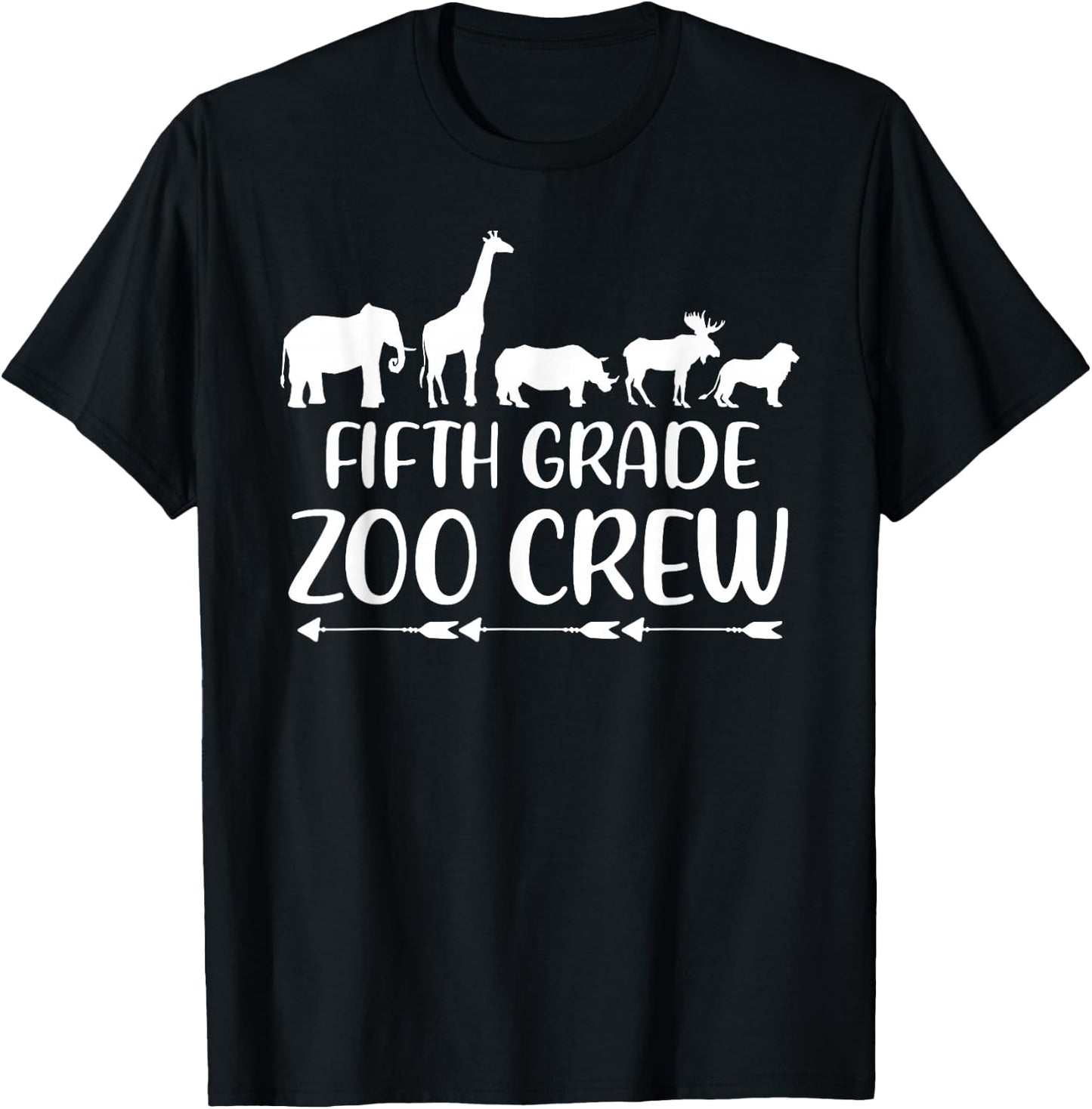 Fifth Grade Zoo Crew Funny 5th Grade Field Day Trip 2026 T-Shirt - T-Shirt | Black