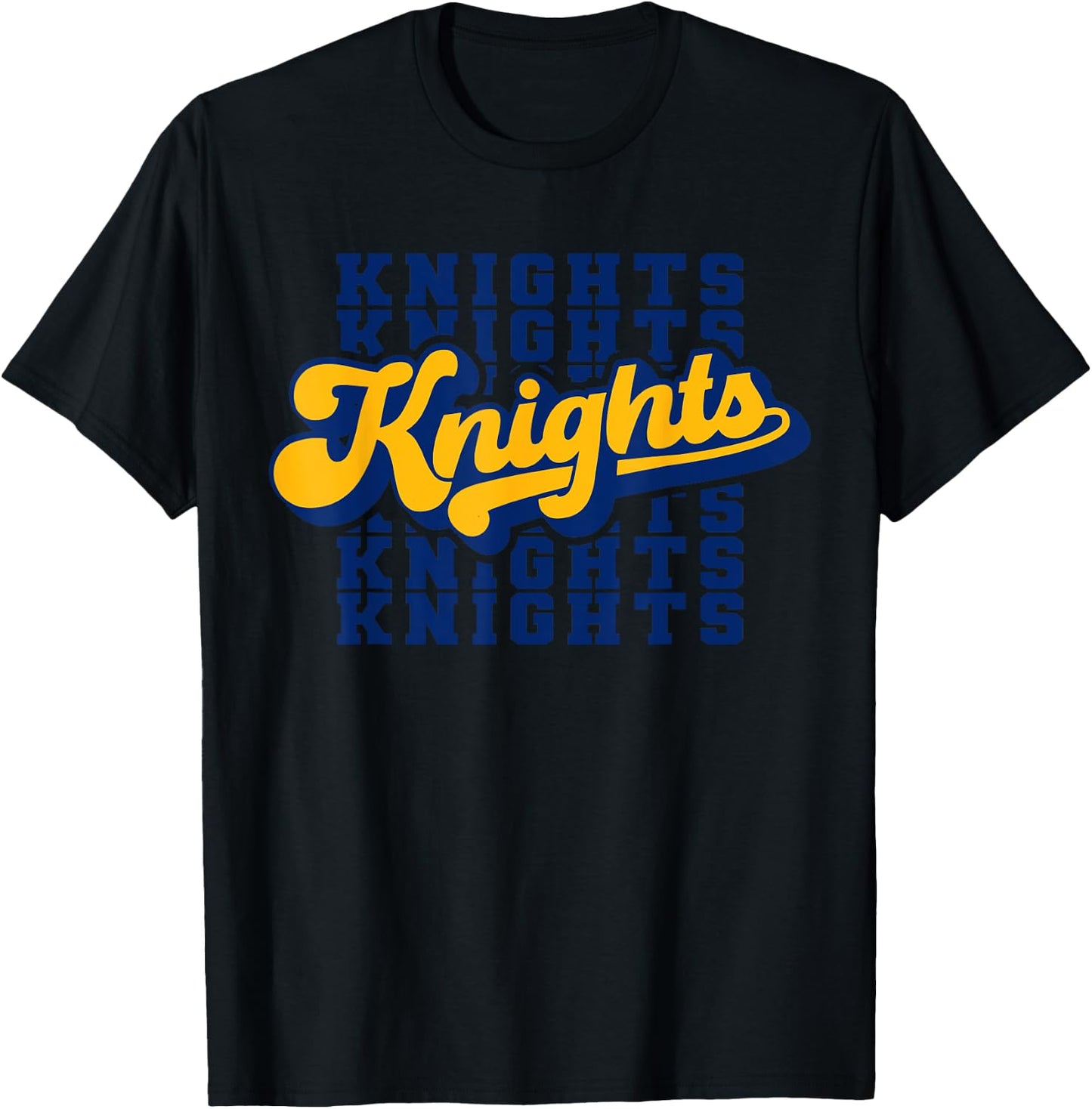 Go Knights - Cute 70's Retro Gameday Spirit Cheerer T-Shirt - T-Shirt | Black