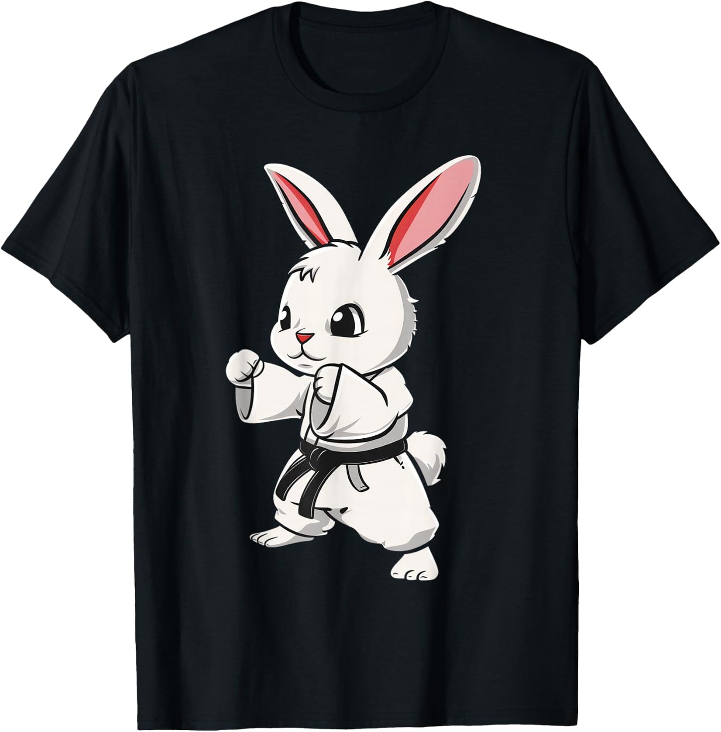 Karate Bunny Martial Arts Funny Cute Kawaii MMA Jiu Jitsu T-Shirt - T-Shirt | Black