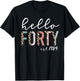 Hello Forty Est 1984 40-Year-Old Women Leopard Print T-Shirt - T-Shirt | Black