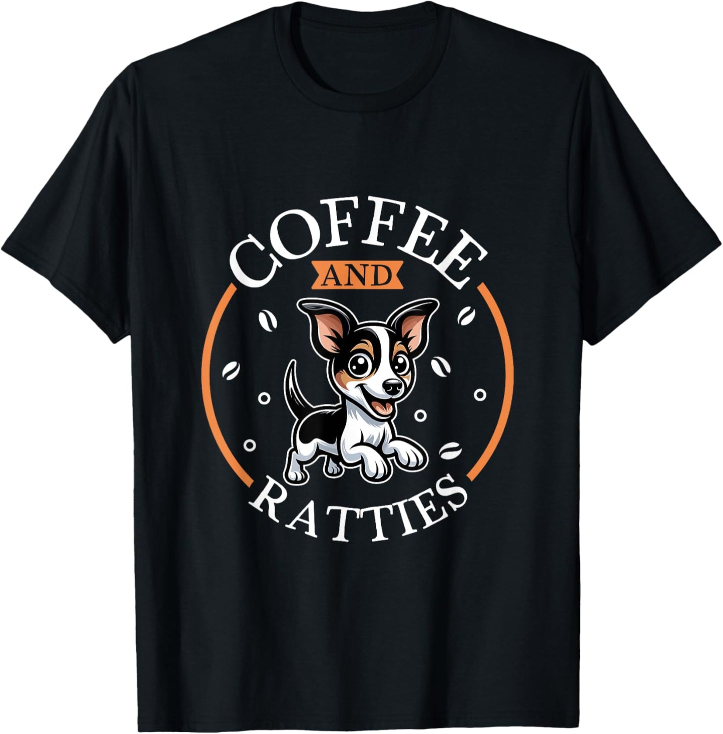 Coffee and Rat Terrier T-Shirt - T-Shirt | Black
