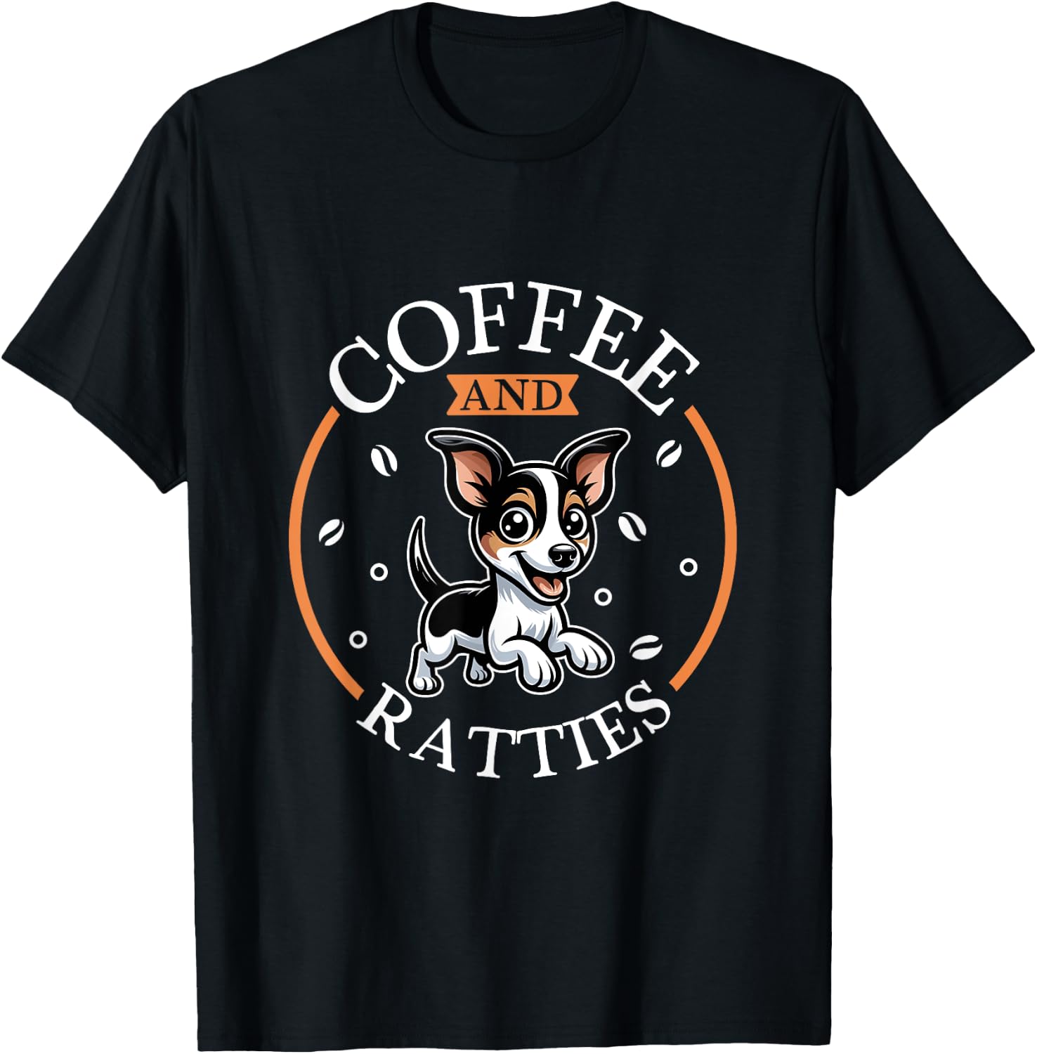 Coffee and Rat Terrier T-Shirt - T-Shirt | Black