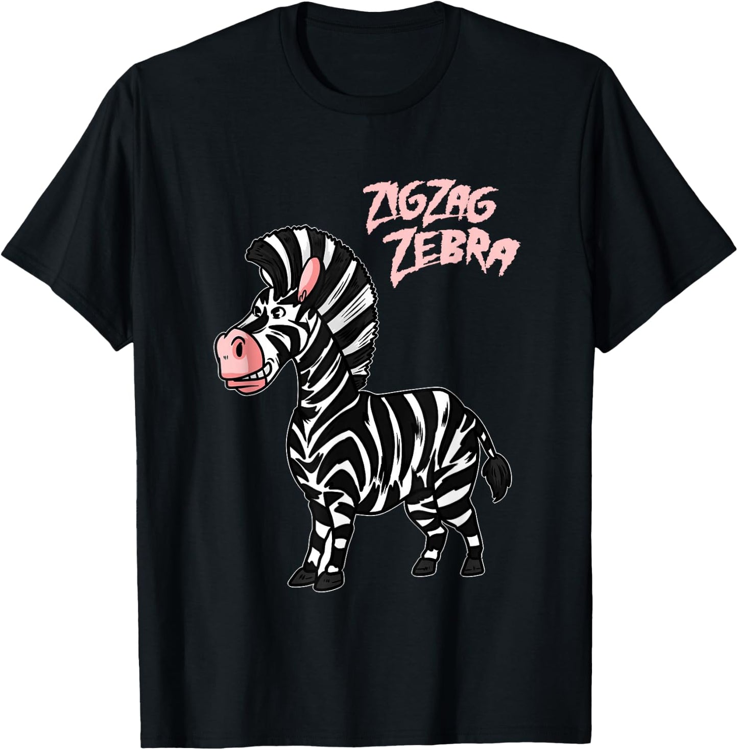Zig Zag Zebra T-Shirt - T-Shirt | Black