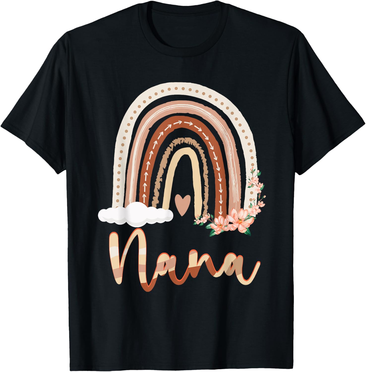 Nana Boho Rainbow Grandma From Grandkids Mother's Day T-Shirt - T-Shirt | Black