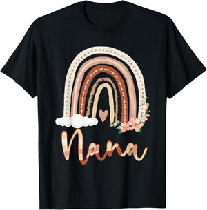 Nana Boho Rainbow Grandma From Grandkids Mother's Day T-Shirt - T-Shirt | Black