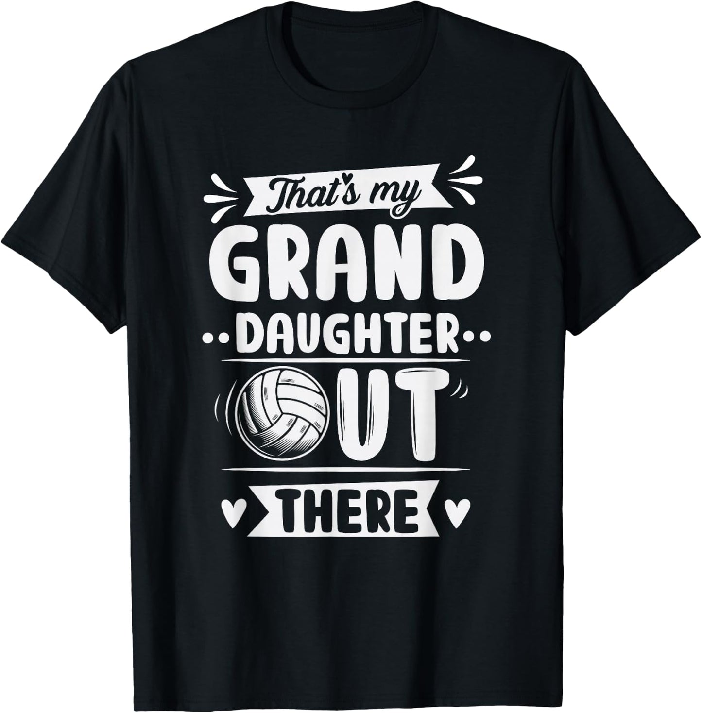 That's My Granddaughter Out There Volleyball For Grandma T-Shirt - T-Shirt | Black