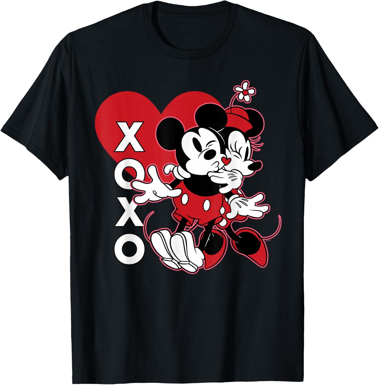 Disney Mickey & Minnie XOXO Valentine’s Day Hugs and Kisses T-Shirt - T-Shirt | Black