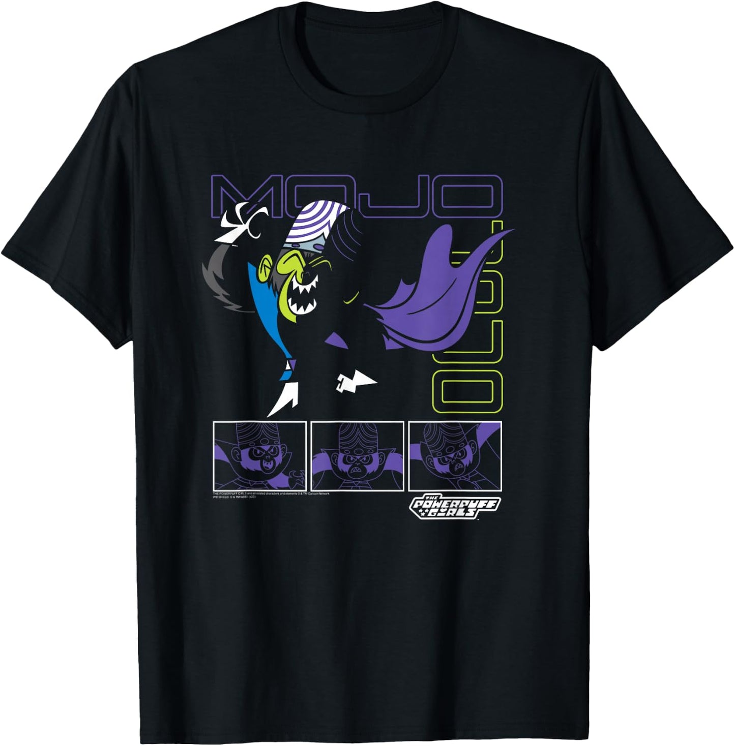 Powerpuff Girls Mojo JoJo Mad Scientist Cute Cartoon T-Shirt - T-Shirt | Black