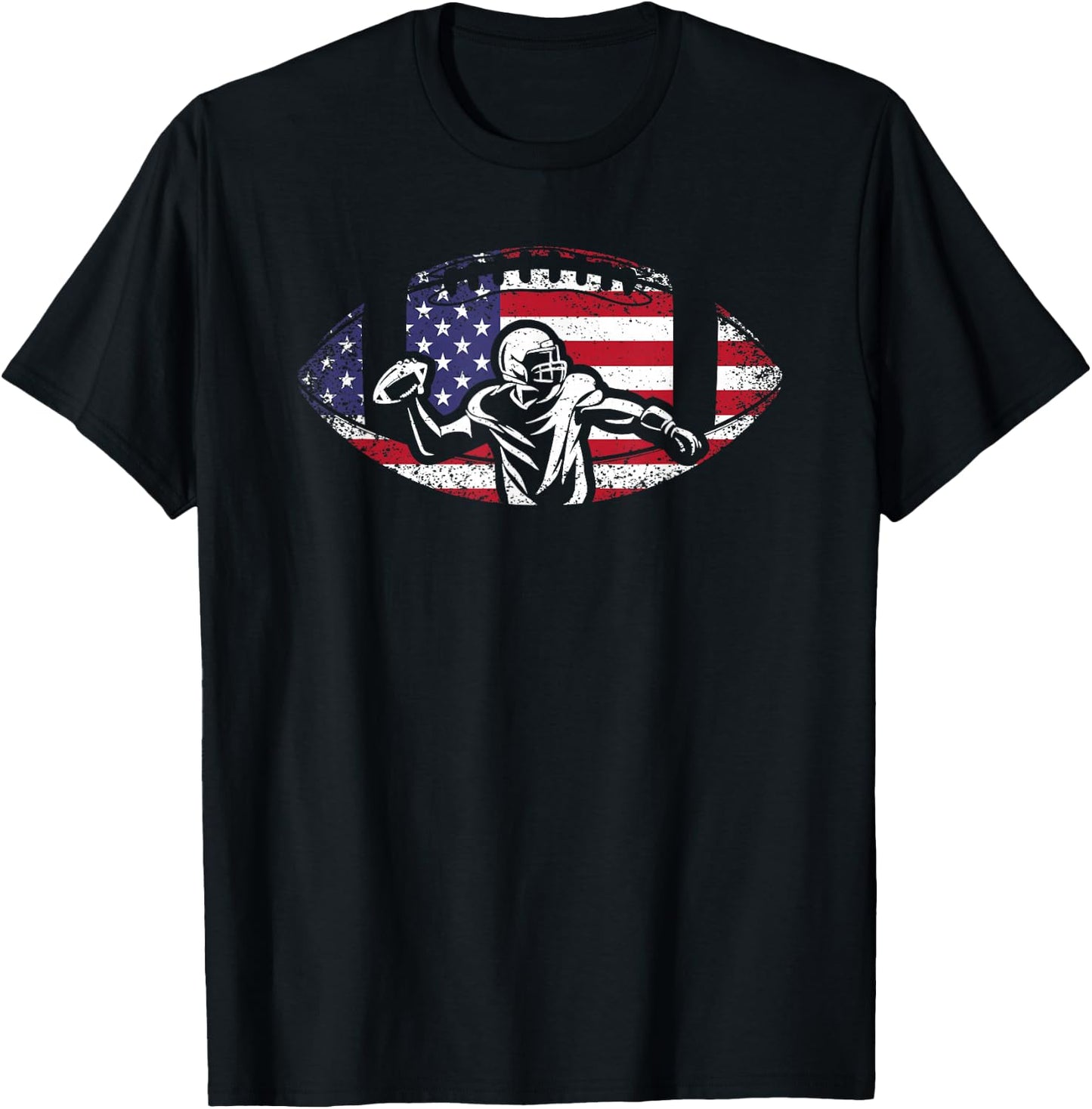 American Football Sport Football Player Vintage , black T-Shirt - T-Shirt | Black