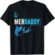 Merdaddy Merdad Mermaid Safety Retro Father's Day T-Shirt - T-Shirt | Black