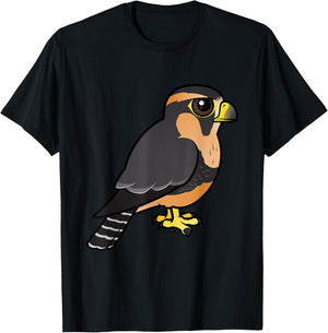 Peruvian Falcon Cartoon | Cute Aplomado Falcon Subspecies T-Shirt - T-Shirt | Black