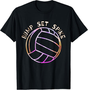 Girls Volleyball Shirt with Colorful V-Ball T-Shirt - T-Shirt | Black