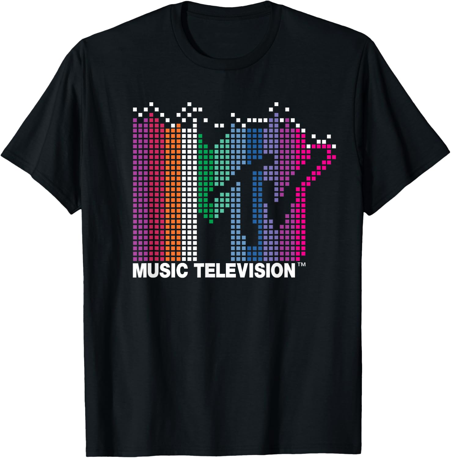 MTV - Rainbow Pixel Logo T-Shirt - T-Shirt | Black