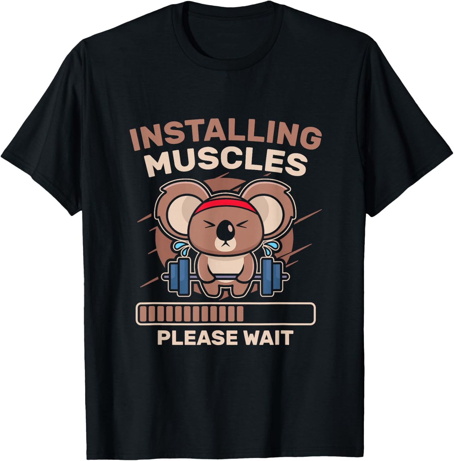 Installing Muscles Funny Gym Workout T-Shirt - T-Shirt | Black