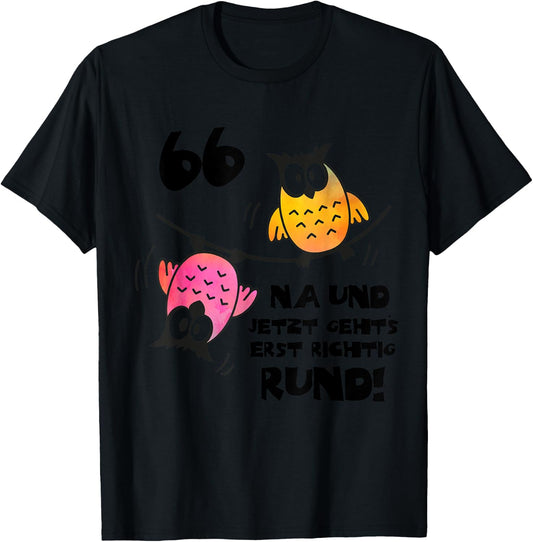 Funny 66 Years Decorative Gift Box 66th Birthday Woman T-Shirt - T-Shirt | Black