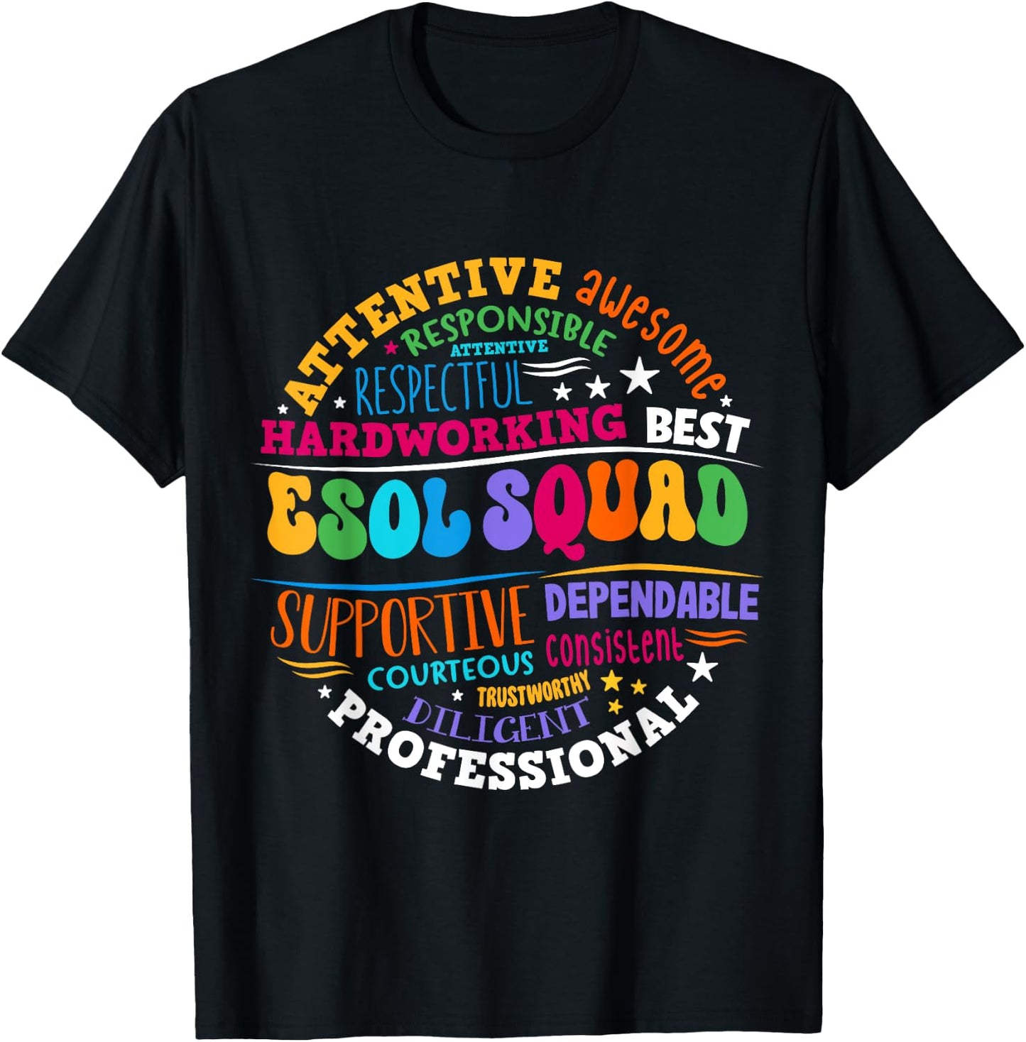 ESOL Squad Teachers and Students Team Back To School T-Shirt - T-Shirt | Black