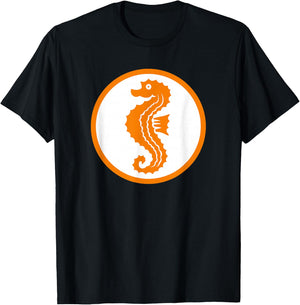 Seahorse Swimming Badge Early Swimmer Retro Swimming , White T-Shirt - T-Shirt | Black