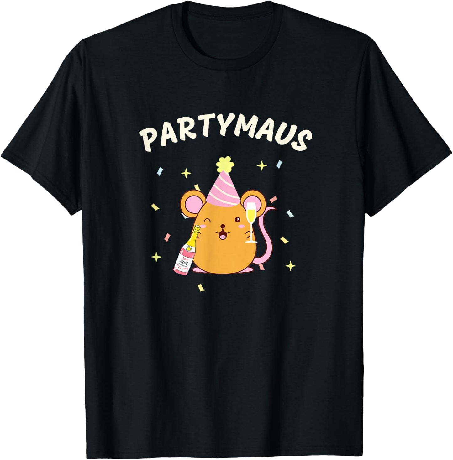 Party Mouse Birthday Party Mouse Funny Women , black, s T-Shirt - T-Shirt | Black