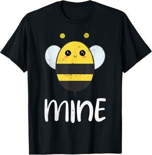 Bee Mine Cute Bees T-Shirt - T-Shirt | Black