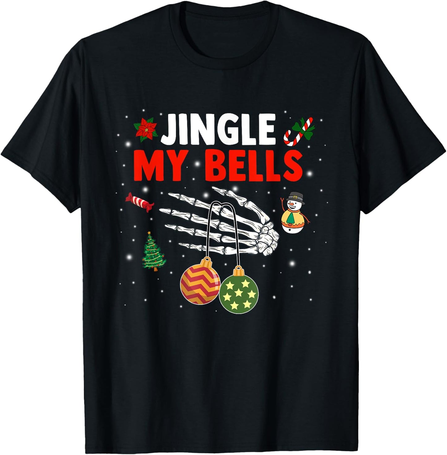 Jingle My Bells Feel The Joy Christmas Matching Couples T-Shirt - T-Shirt | Black