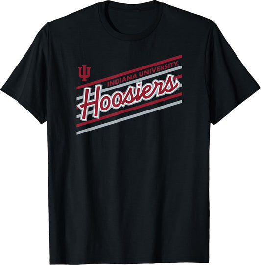 Indiana Hoosiers Retro Performer Black Officially Licensed T-Shirt - T-Shirt | Black