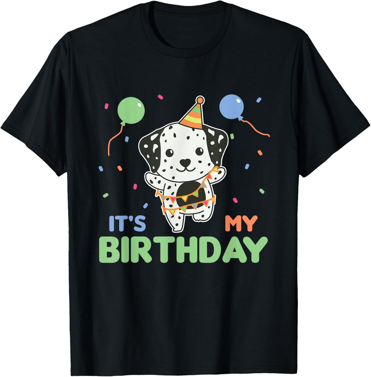 Dalmatian Birthday For Kids It's My Birthday T-Shirt - T-Shirt | Black