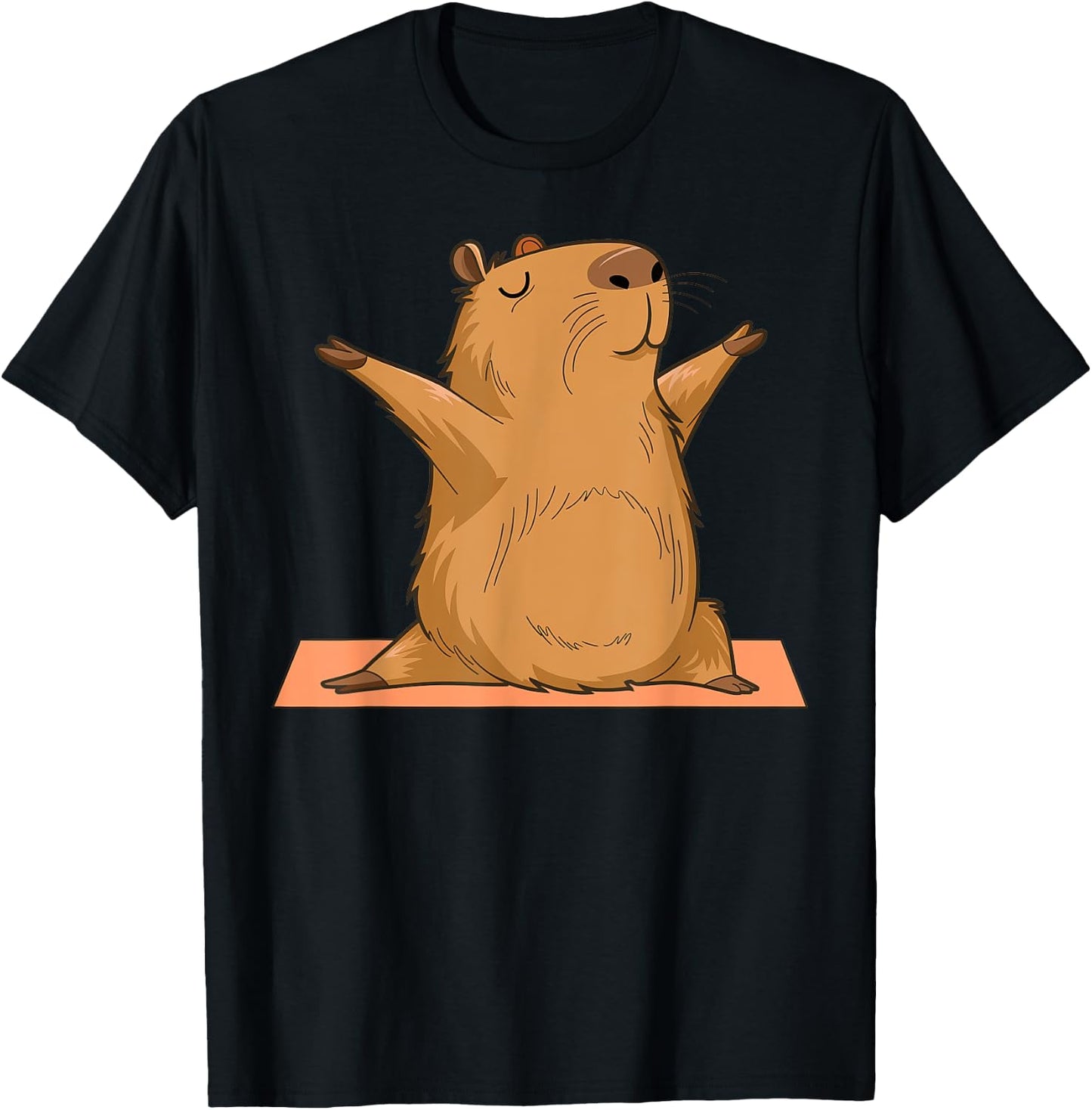 Yoga Capybara Funny Capy Lover Men Women Teen Girls Kids T-Shirt - T-Shirt | Black