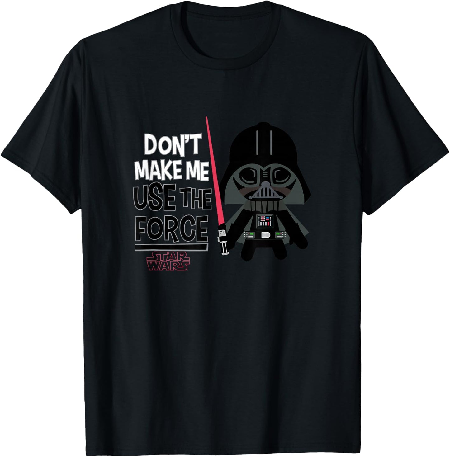 Star Wars Darth Vader Chibi Don't Make Me Use The Force Cute T-Shirt - T-Shirt | Black