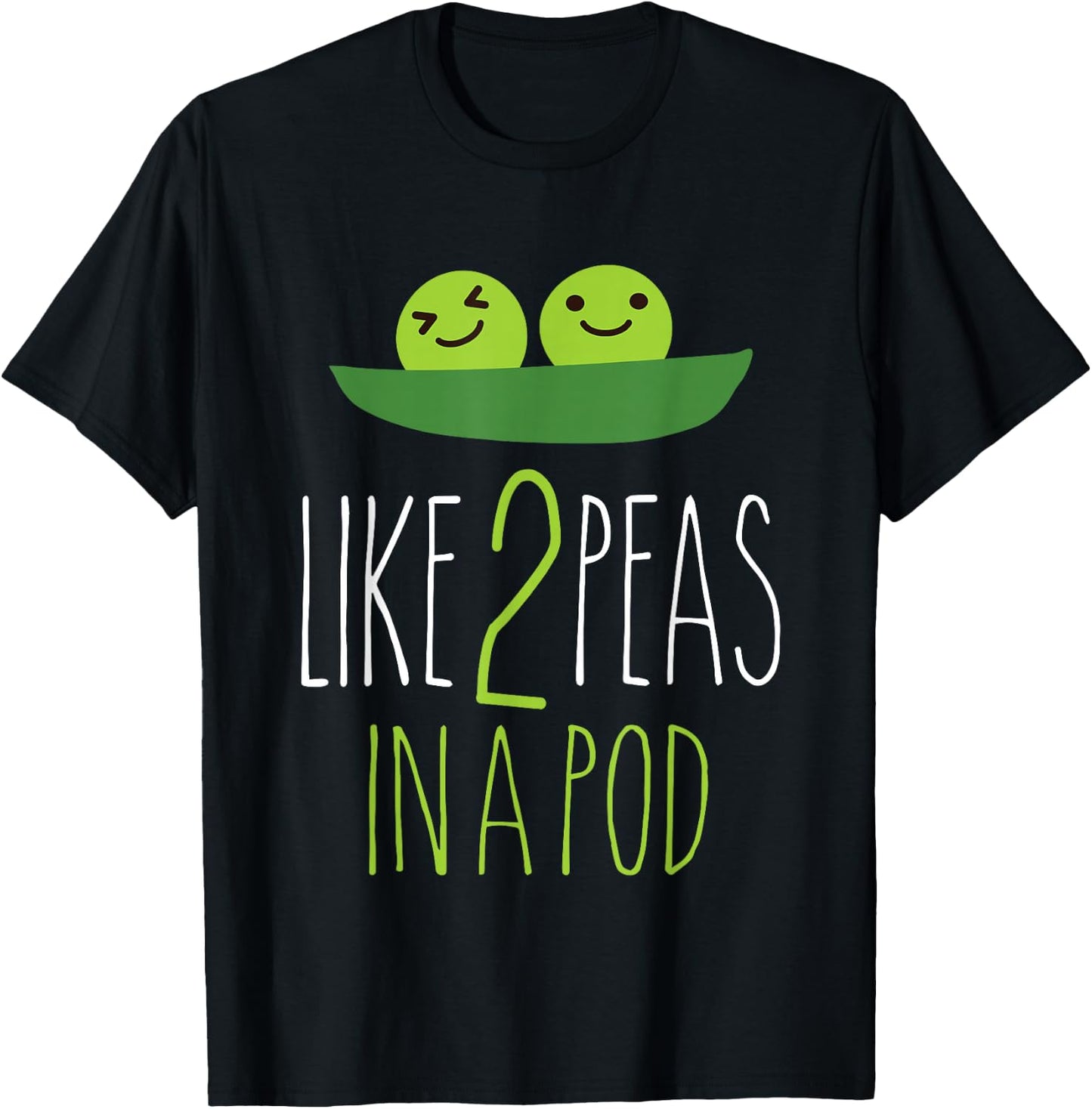 Like 2 Peas In A Pod, funny vegetable T-Shirt - T-Shirt | Black
