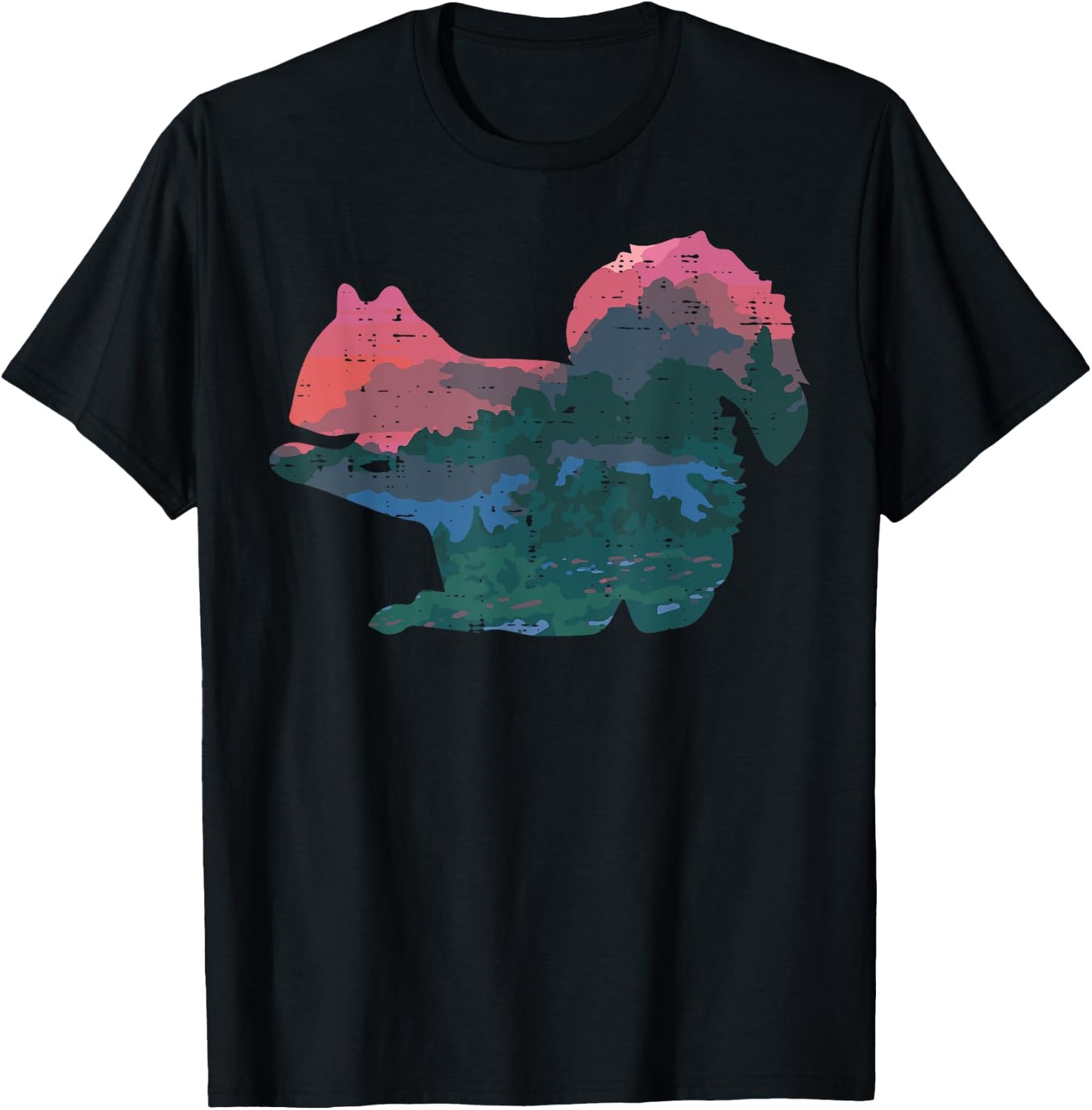 Squirrel Nature Mountain Chipmunk Rodent Art Women Men Kids T-Shirt - T-Shirt | Black