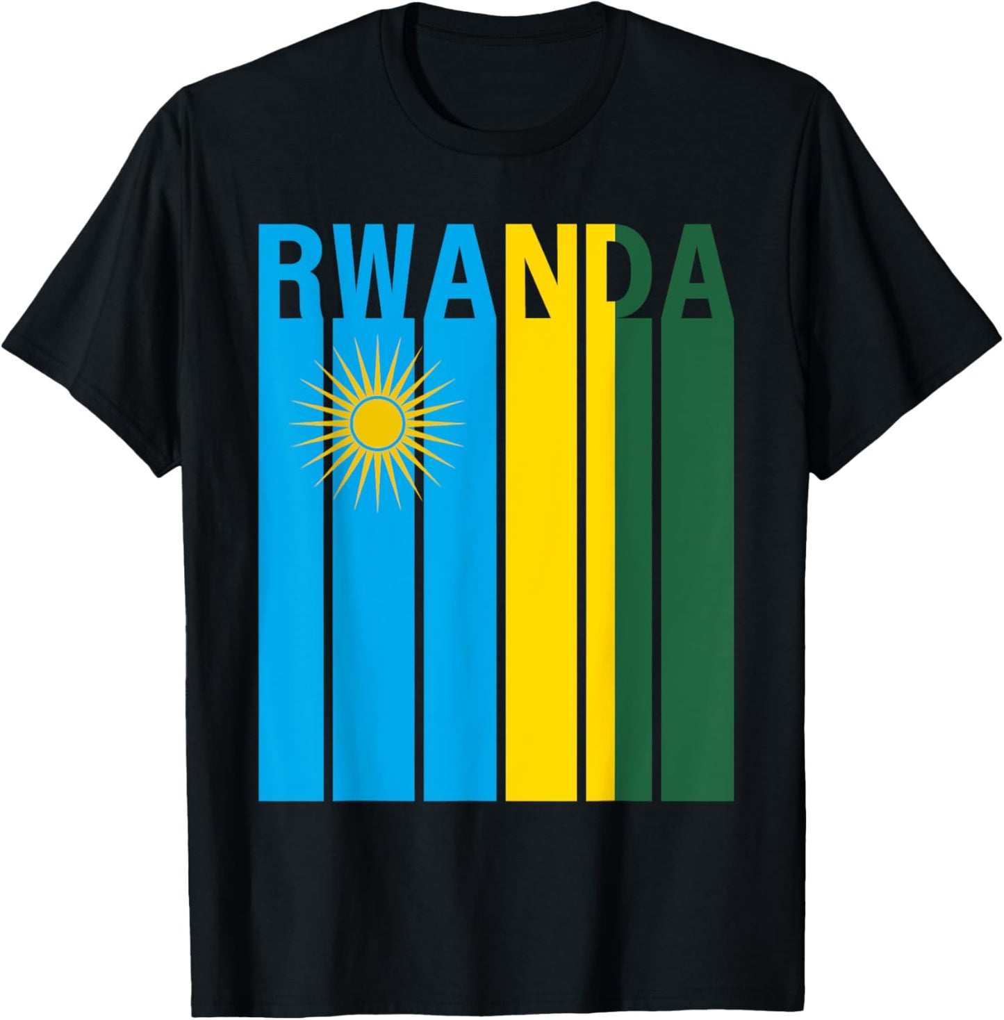 Rwanda Flag T-Shirt - T-Shirt | Black