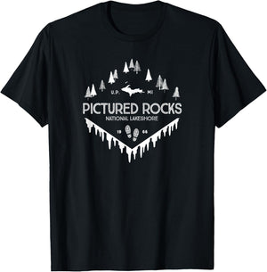 Pictured Rocks National Lakeshore Ice Caves UP Michigan T-Shirt - T-Shirt | Black