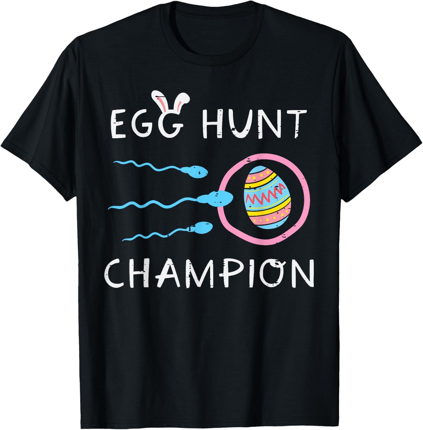 Easter Egg Hunt Champion Sperm Pregnancy Announce Dad Men T-Shirt - T-Shirt | Black