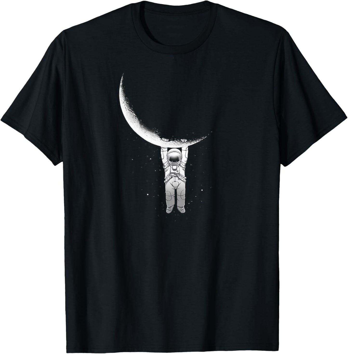 Astronaut Hanging From The Moon T-Shirt - T-Shirt | Black