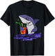 Smiletodaytees Funny Shark Drinking Bloody Mary T-Shirt - T-Shirt | Black