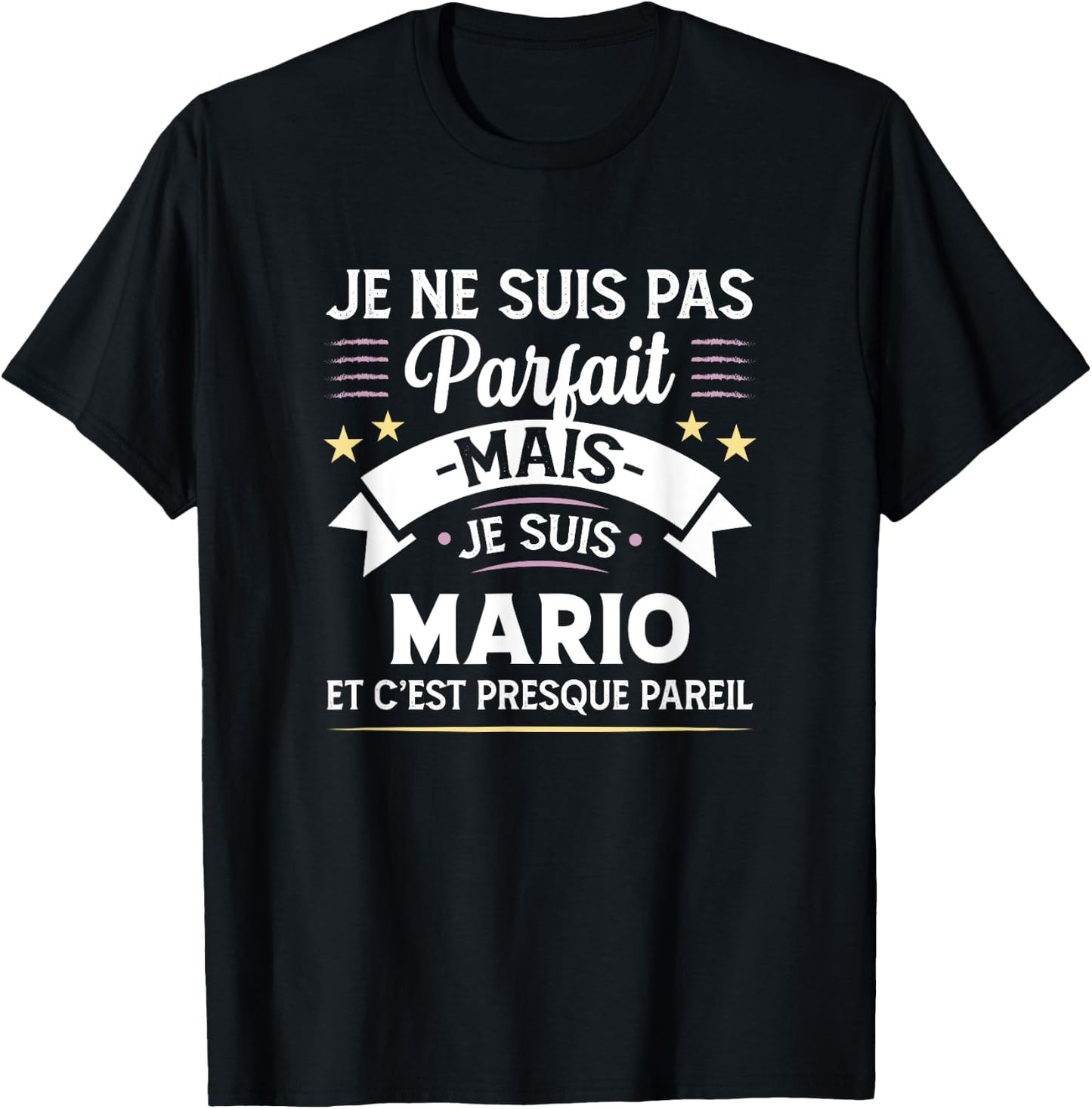 Personalised Gift Mario Funny Man , Black, S T-Shirt - T-Shirt | Black