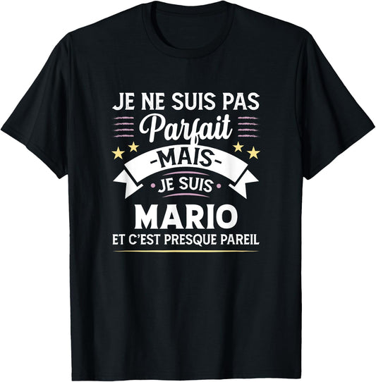 Personalised Gift Mario Funny Man , Black, S T-Shirt - T-Shirt | Black