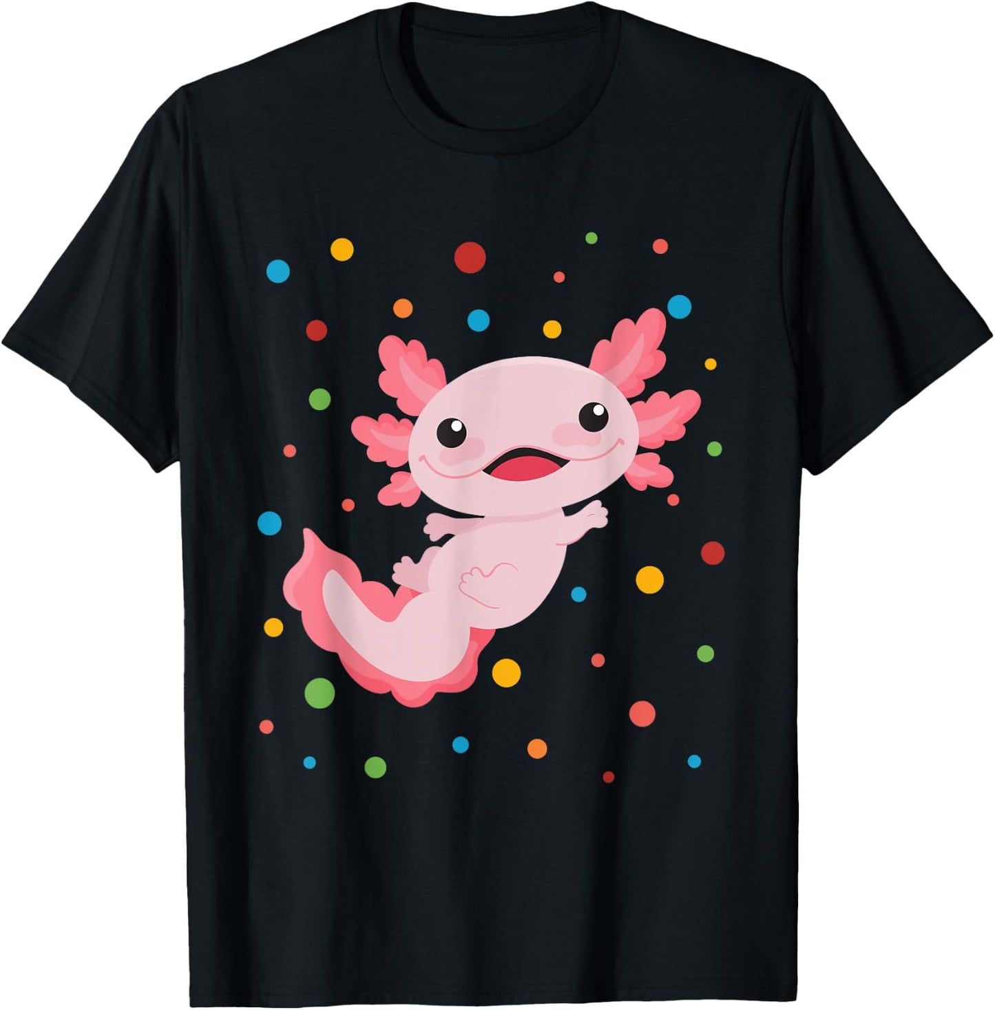 Dot Day Shirt Polka Dots Axolotl Kids Boys Girls Youths T-Shirt - T-Shirt | Black