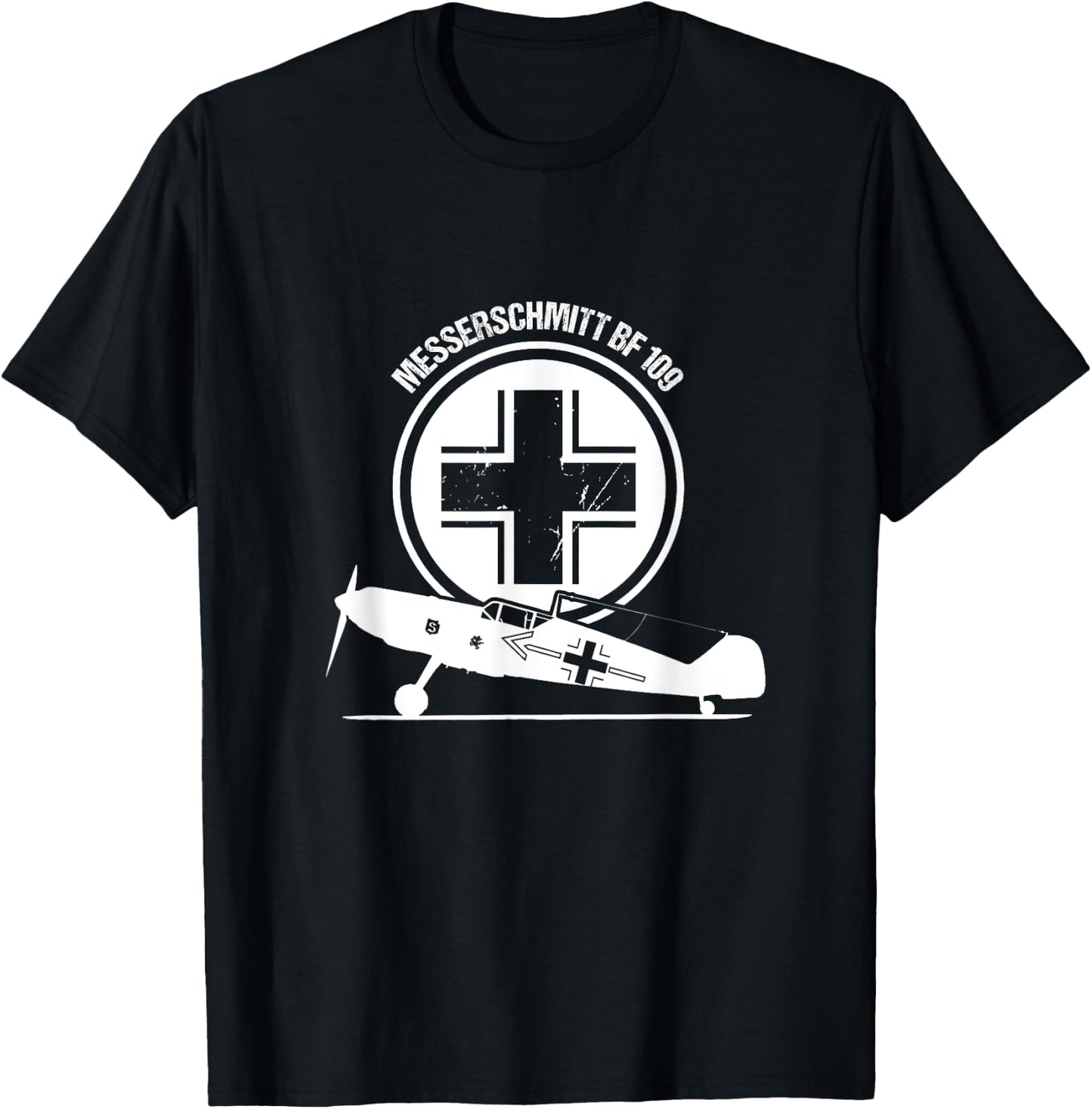Vintage Luftwaffe Messerschmitt BF Pilot Gift Warbird ME 109 T-Shirt - T-Shirt | Black
