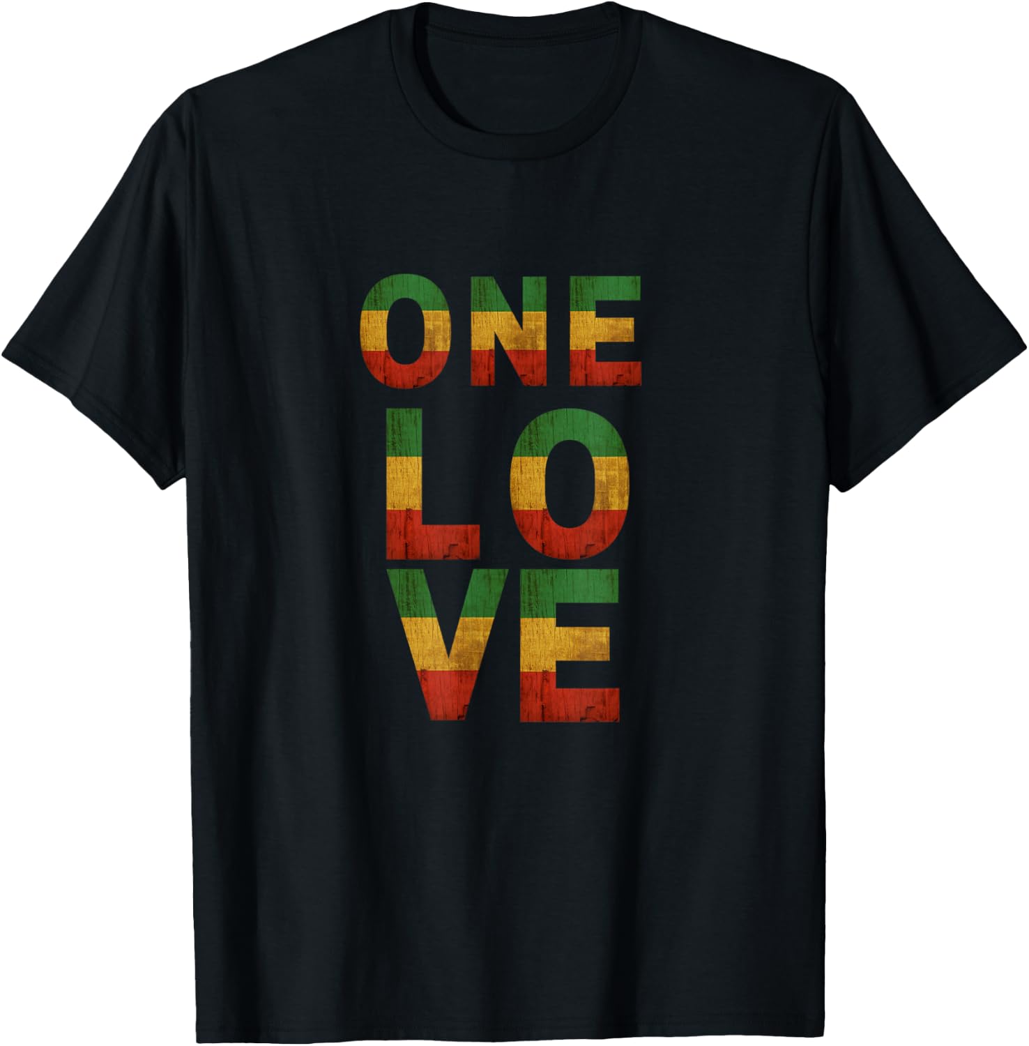 One Love Rasta Reggae Men Women Rastafari Kids gift T-Shirt - T-Shirt | Black