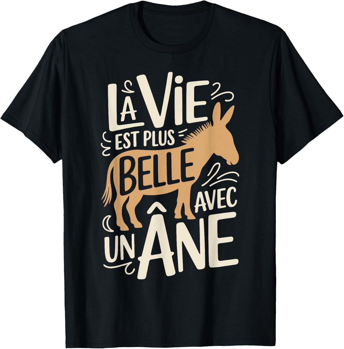Cute Donkey Boy Girl Woman Vie Belle with Donkeys T-Shirt - T-Shirt | Black